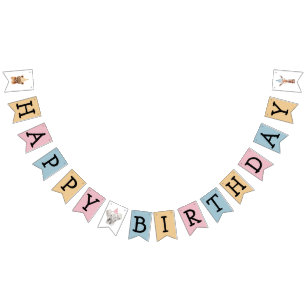 Bannière À Fanions Animaux de fête Enfants Joyeux anniversaire