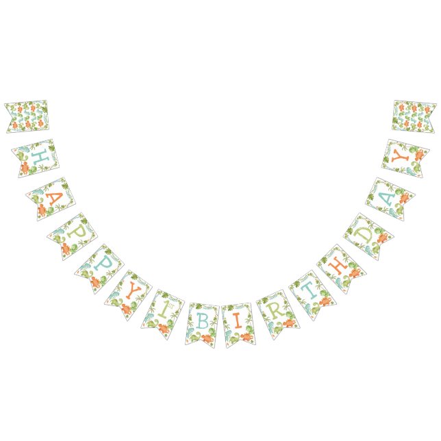 Bannière À Fanions Anniversaire de Dinosaur (Tout)