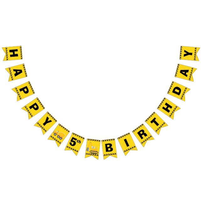 Bannière À Fanions Anniversaire de enfant de construction personnalis (Tout)