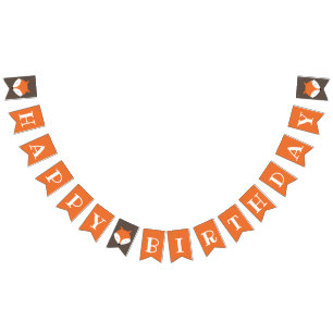 Bannière À Fanions Anniversaire de enfant Fox Woodland