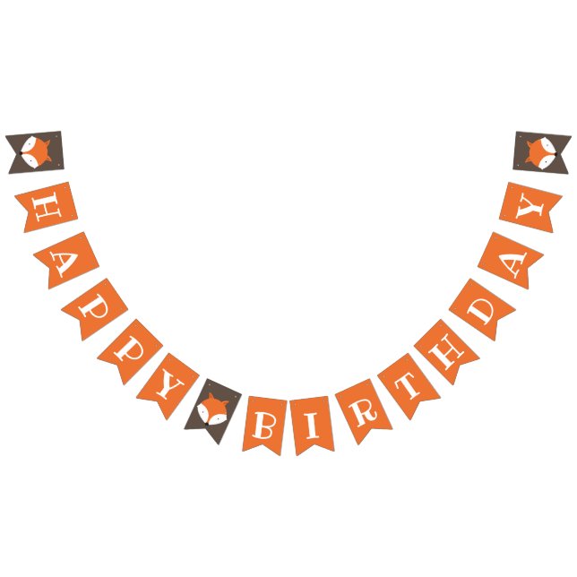 Bannière À Fanions Anniversaire de enfant Fox Woodland (Tout)