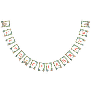 Bannière À Fanions Anniversaire de enfant Party Jungle Safari Animaux