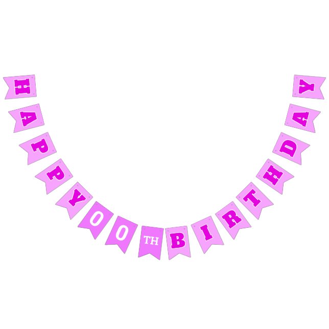 Bannière À Fanions Anniversaire de PINK mignonne (Tout)