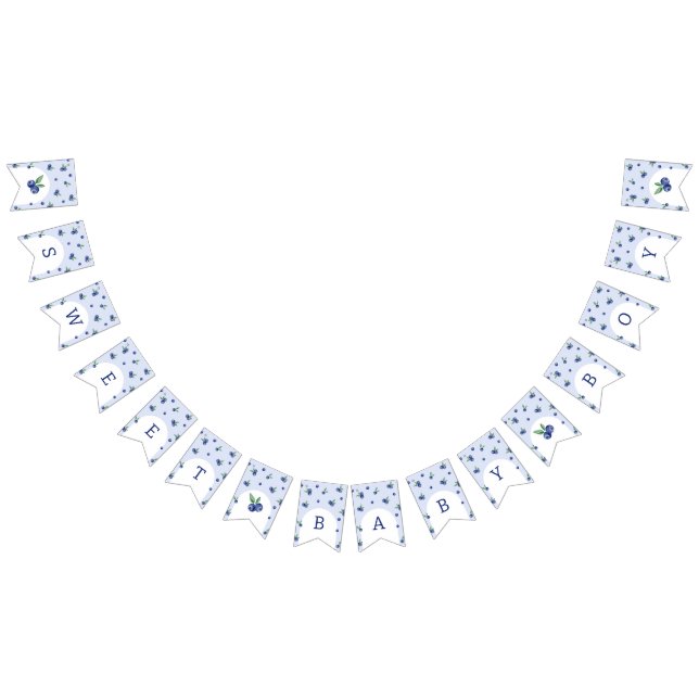 Bannière À Fanions Aquarelle bleuet doux bébé bébé Garçon (Tout)