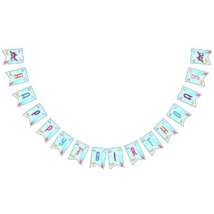 Bannière À Fanions Aquarelle coupe Birthday Sharthday Party