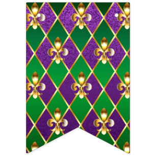 Bannière À Fanions Arrière - plan de bijoux Mardi Gras