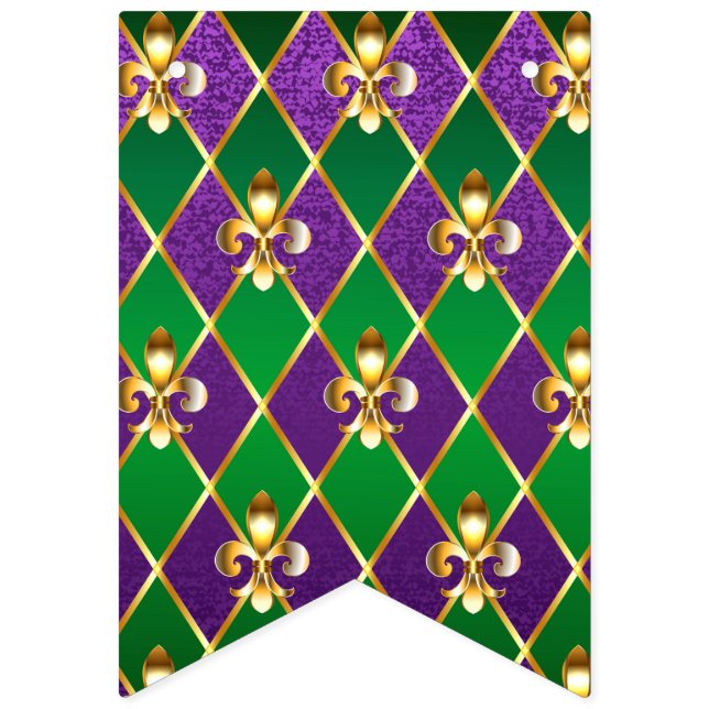 Bannière À Fanions Arrière - plan de bijoux Mardi Gras (Premier drapeau)