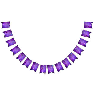 Bannière À Fanions Arrière - plan de feuille violet avec étoiles