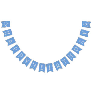 Bannière À Fanions Avions Joyeux Anniversaire Décor Blue Grey