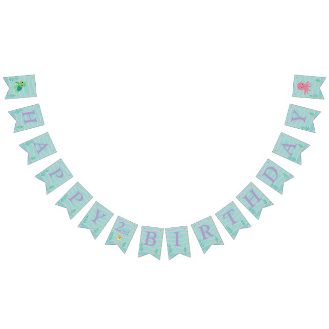 Bannière À Fanions Baby Shark Themed - Happy Birthday Banner  (Tout)