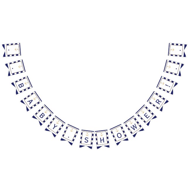 Bannière À Fanions Baby shower Ancre nautique (Tout)