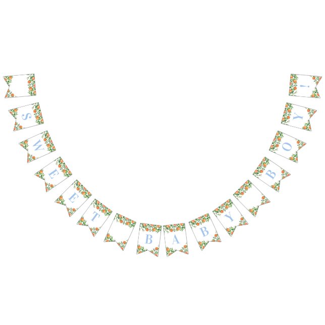 Bannière À Fanions Baby shower bleu poudreux pour bébé doux Citrus (Tout)