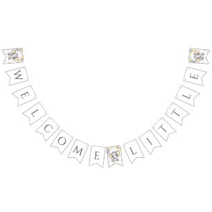 Bannière À Fanions Baby shower de ballons d'éléphants jaunes mignons