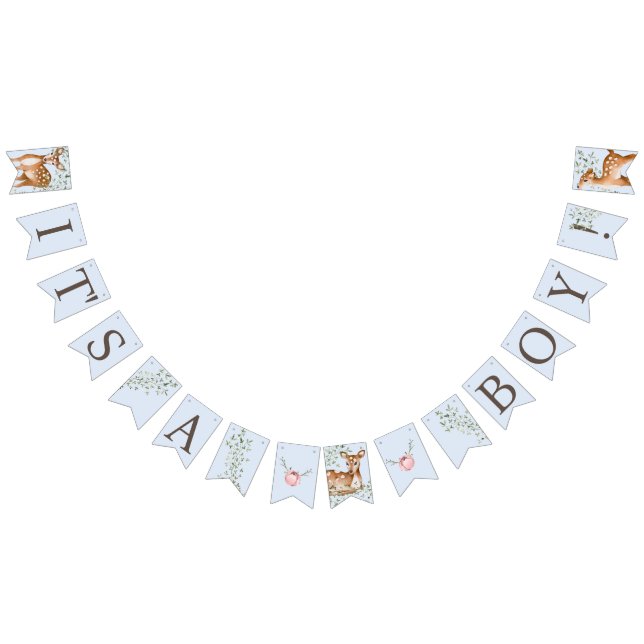 Bannière À Fanions Baby shower de cerfs de bois (Tout)