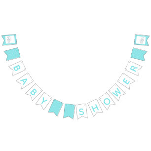 Bannière À Fanions Baby shower d'ours blanc de mère et de bébé