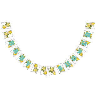 Bannière À Fanions Baby shower moderne citron d'agrumes