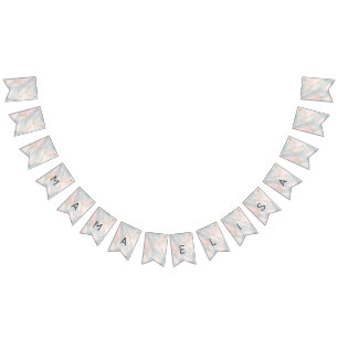 Bannière À Fanions Baby shower Pastel Abstrait Élégant Chic PERSONNAL