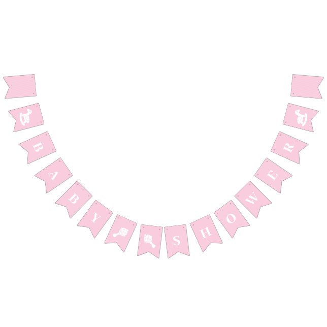 Bannière À Fanions Baby shower Pastel Rose Baby Girl (Tout)