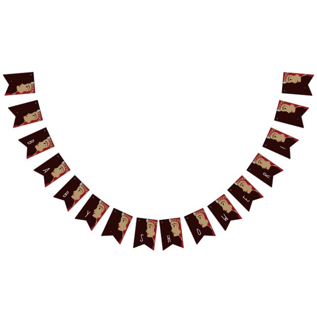 Bannière À Fanions Baby shower rouge Princesse (Tout)