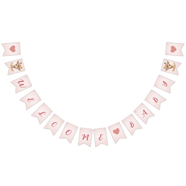 Bannière À Fanions Baby shower Safari sauvage de Baby Rose Giraffe Bi (Tout)