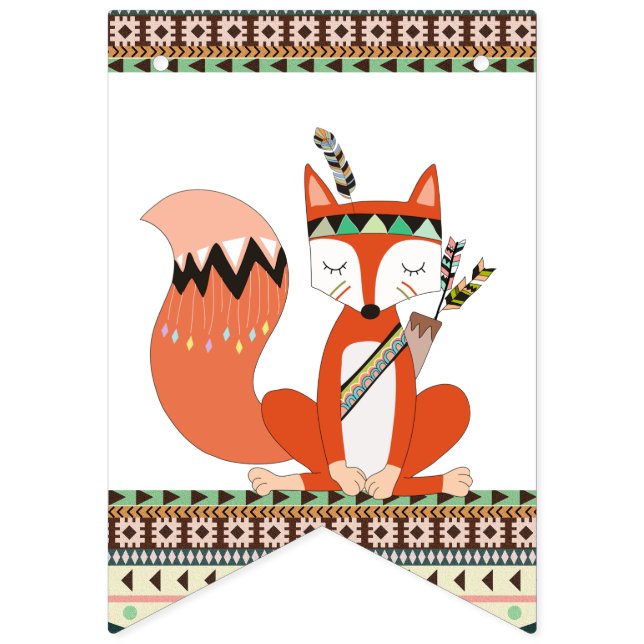Bannière À Fanions Baby-Shower Tribal (Premier drapeau)