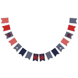 Bannière À Fanions Balises de Bunting Blancs et Bleus