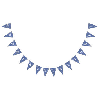 Bannière À Fanions Banderines efecto marmolado azul "Congratulations"