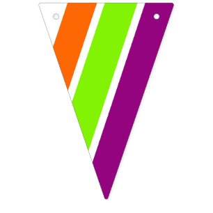 Bannière À Fanions Bandes colorées - prune, vert printemps, orange