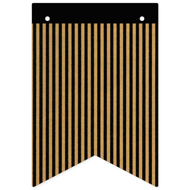 Bannière À Fanions Bandes noires et or (Premier drapeau)