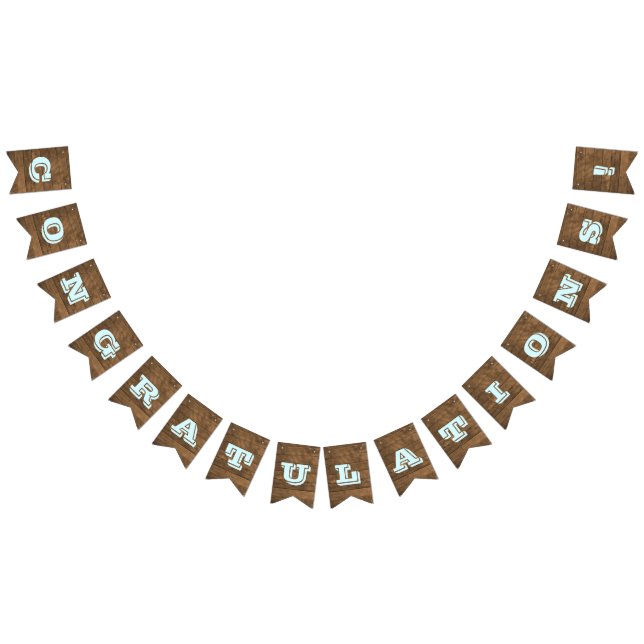 Bannière À Fanions Barnwood Aqua Personnalisable Toutes les occasions (Tout)