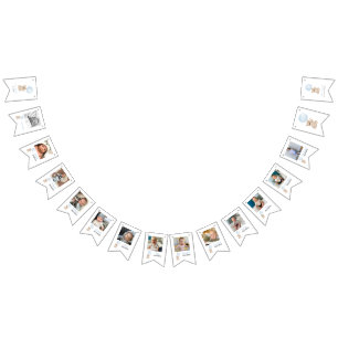 Bannière À Fanions Béary 1er Anniversaire Bleu 12 mois Jalon Photo