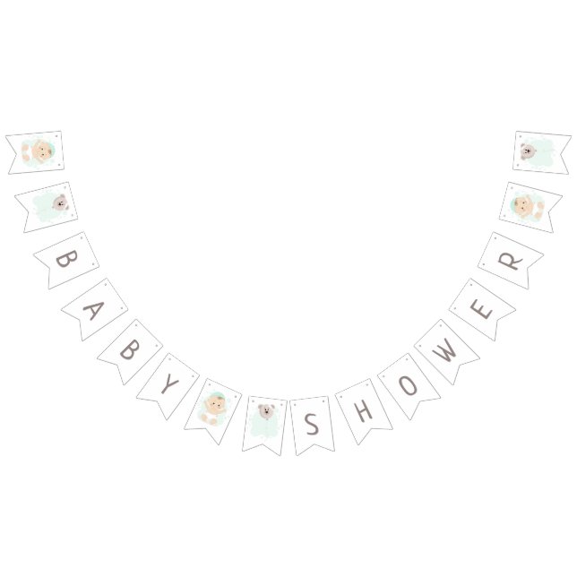 Bannière À Fanions Bébé doux et ballon d'ours (Tout)