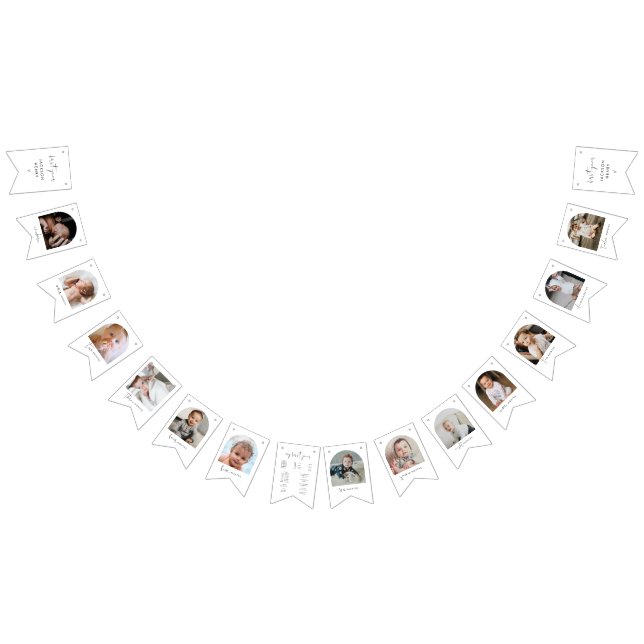 Bannière À Fanions Bébé STELLA Première année Bandeau photo mensuel (Tout)