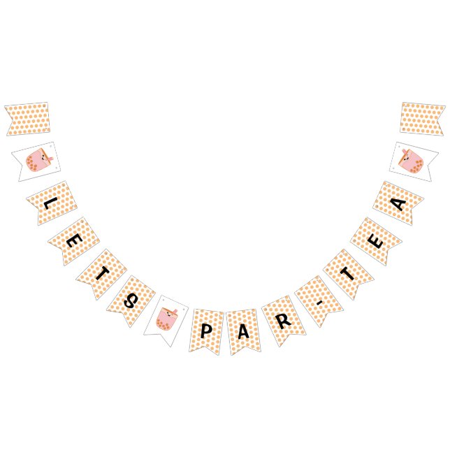 Bannière À Fanions Belle Bubble Tea Boba Party Polka Dot (Tout)
