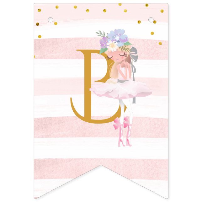 Bannière À Fanions Belle Danse Baby shower Ballerinas (Sizième drapeau)
