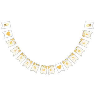 Bannière À Fanions Bienvenue Babee Bumblebee Baby shower de miel Spri