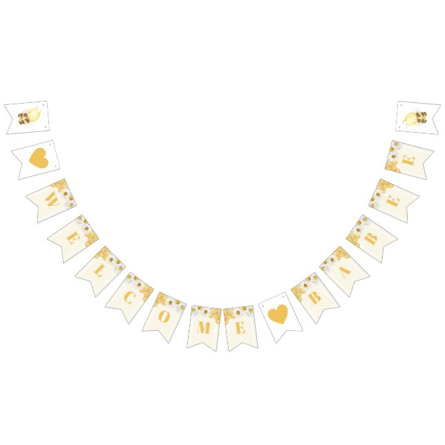 Bannière À Fanions Bienvenue Babee Bumblebee Baby shower de miel Spri (Tout)