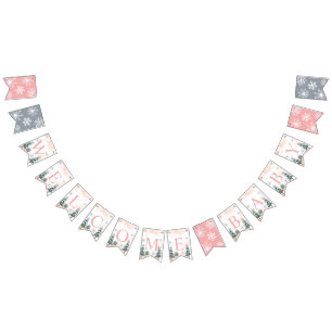 Bannière À Fanions Bienvenue d'hiver bébé