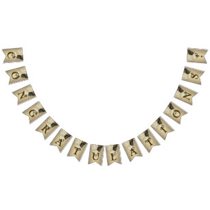 Bannière À Fanions Bienvenue Mariage Parties scintillant d'or Mariée 