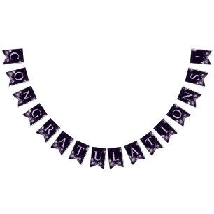 Bannière À Fanions Bienvenue Mariage Party Violet Floral Frame