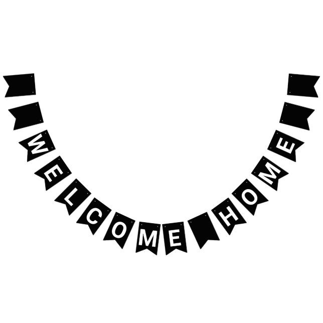 BANNIÈRE À FANIONS BIENVENUE NOIRE BANNER DE LA MAISON (Tout)
