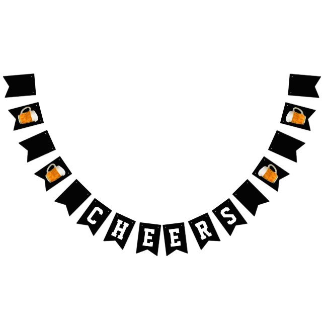 Bannière À Fanions Bière d'anniversaire Cheer Noir (Tout)
