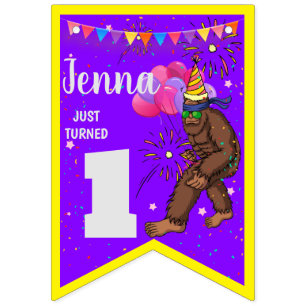 Bannière À Fanions Bigfoot mignon carte anniversaire de enfant person
