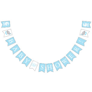 Bannière À Fanions Blue 👶 Baby Boy Shower Party 