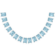 Blue Decorative Floral Bunting Flag