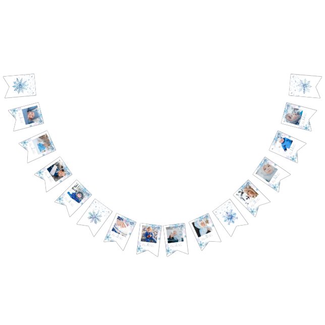 Bannière À Fanions Blue Winter Wonderland photo bunting banner (Tout)