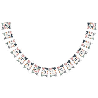 Bannière À Fanions Boho Little Butterfly Joyeux anniversaire