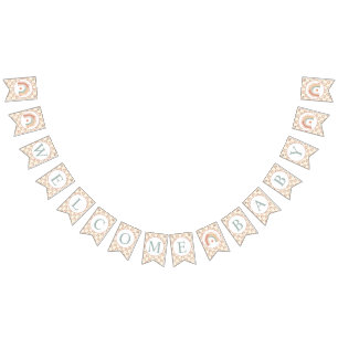 Bannière À Fanions Boho moderne Rainbow Welcome Baby