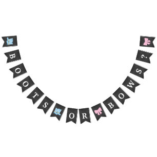 Bannière À Fanions Boots or Bows Genre Reveillez Baby shower de fête