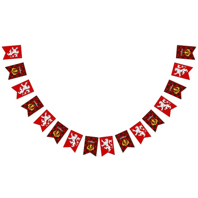 Bannière À Fanions Bouclier du blason de Wallace et tartan  (Tout)